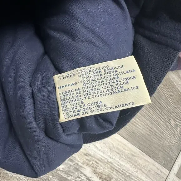 Vintage 90s Arizona Jean Company Blue Womens M Petite Wool Blend Flannel Jacket - Picture 11 of 11